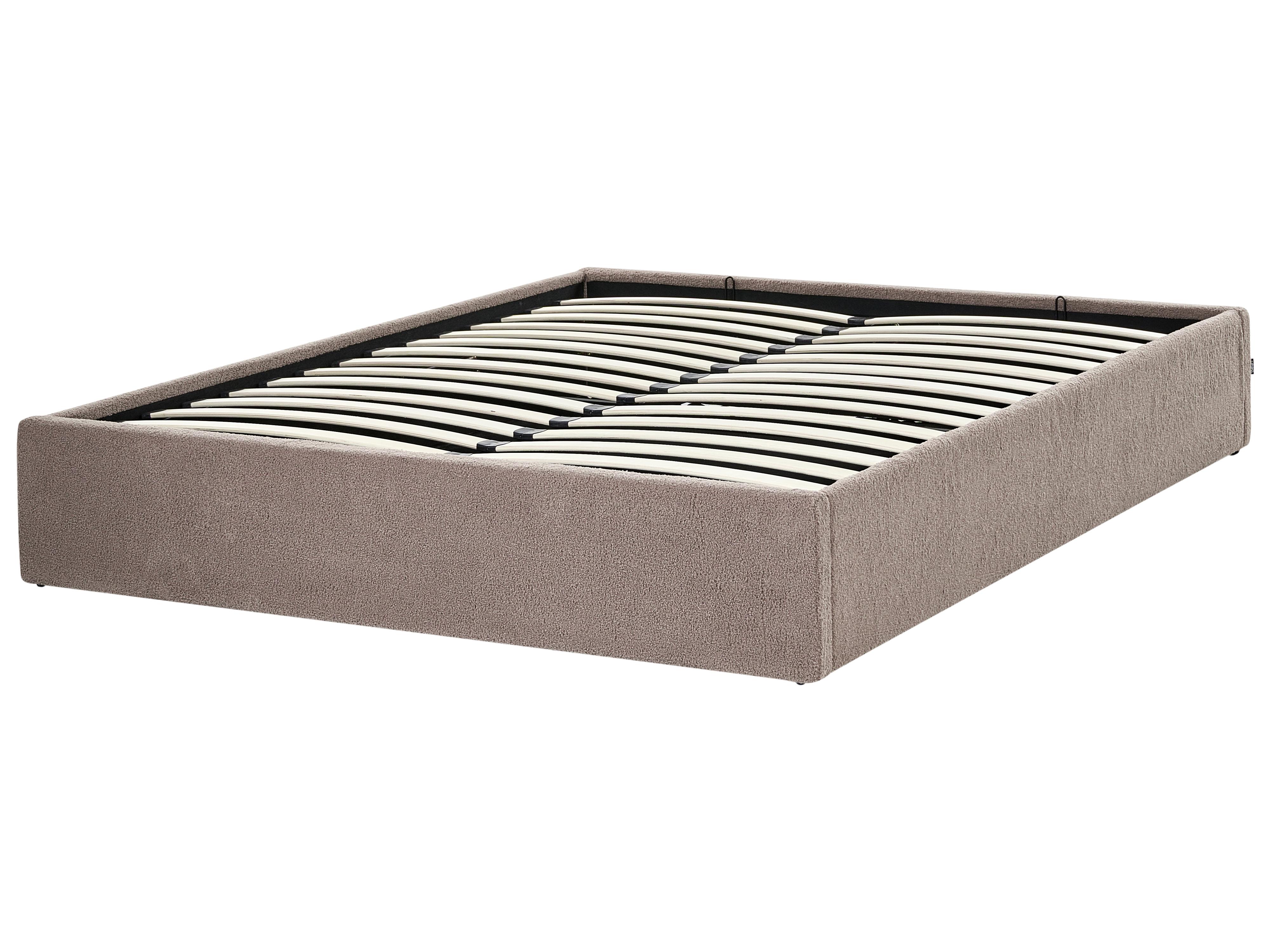 Opbergbed zonder hoofdbord Bouclé DINAN 160 x 200 cm Taupe