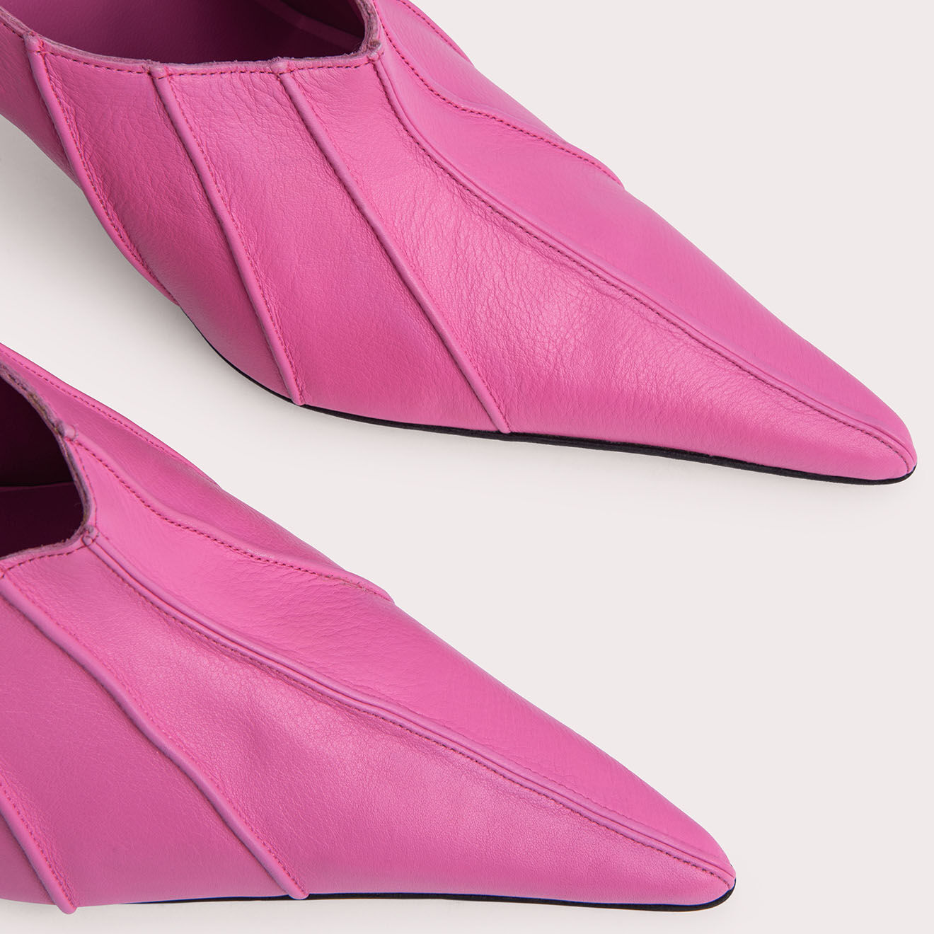 By Far Mules en Cuir Trish roses - Talon 10 cm