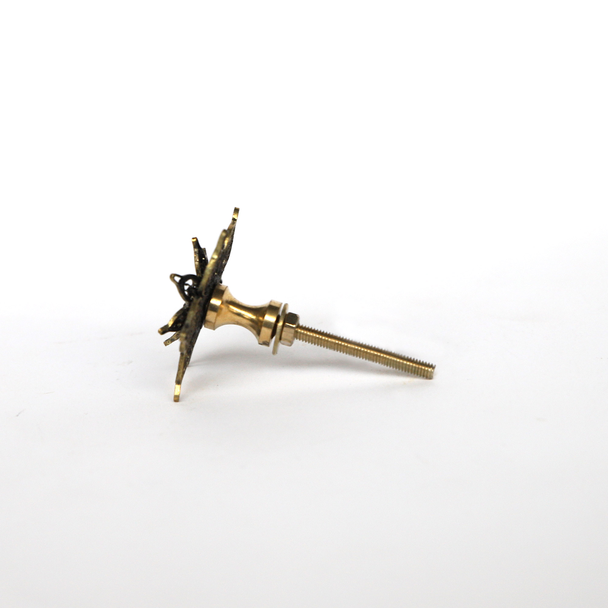 Metall-Knauf 'Blume', messing, Ø 4 cm günstig bestellen