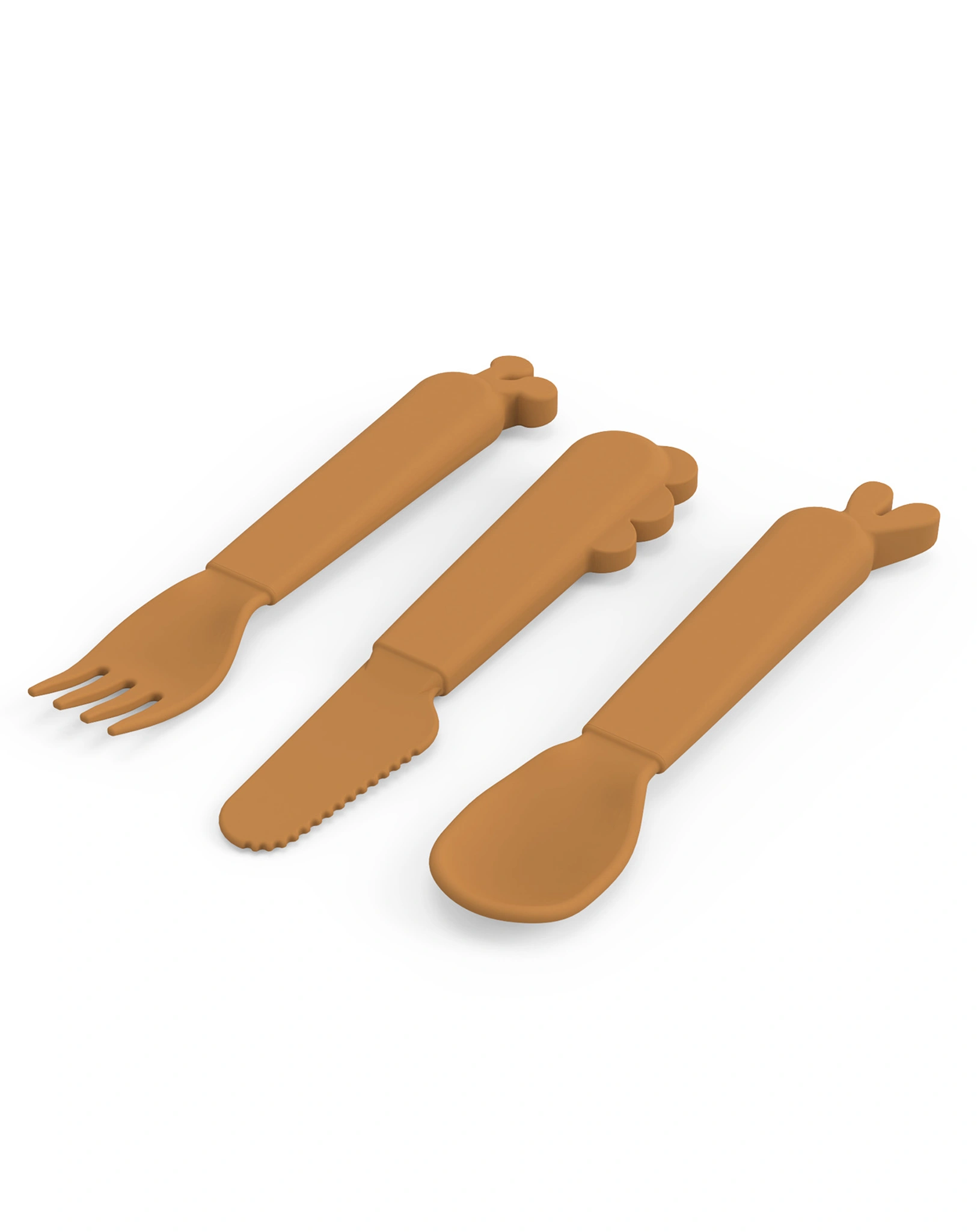 Besteck-Set KIDDISH - DEER FRIENDS 3-teilig in senfgelb