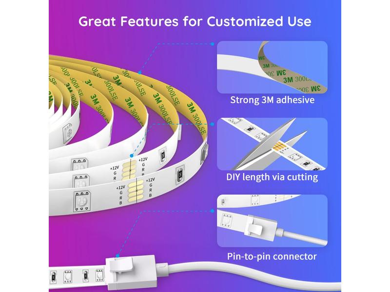 Govee LED Stripe Smart Wi-Fi   Bluetooth, 10 m, RGB LED-Leuchtstreifen