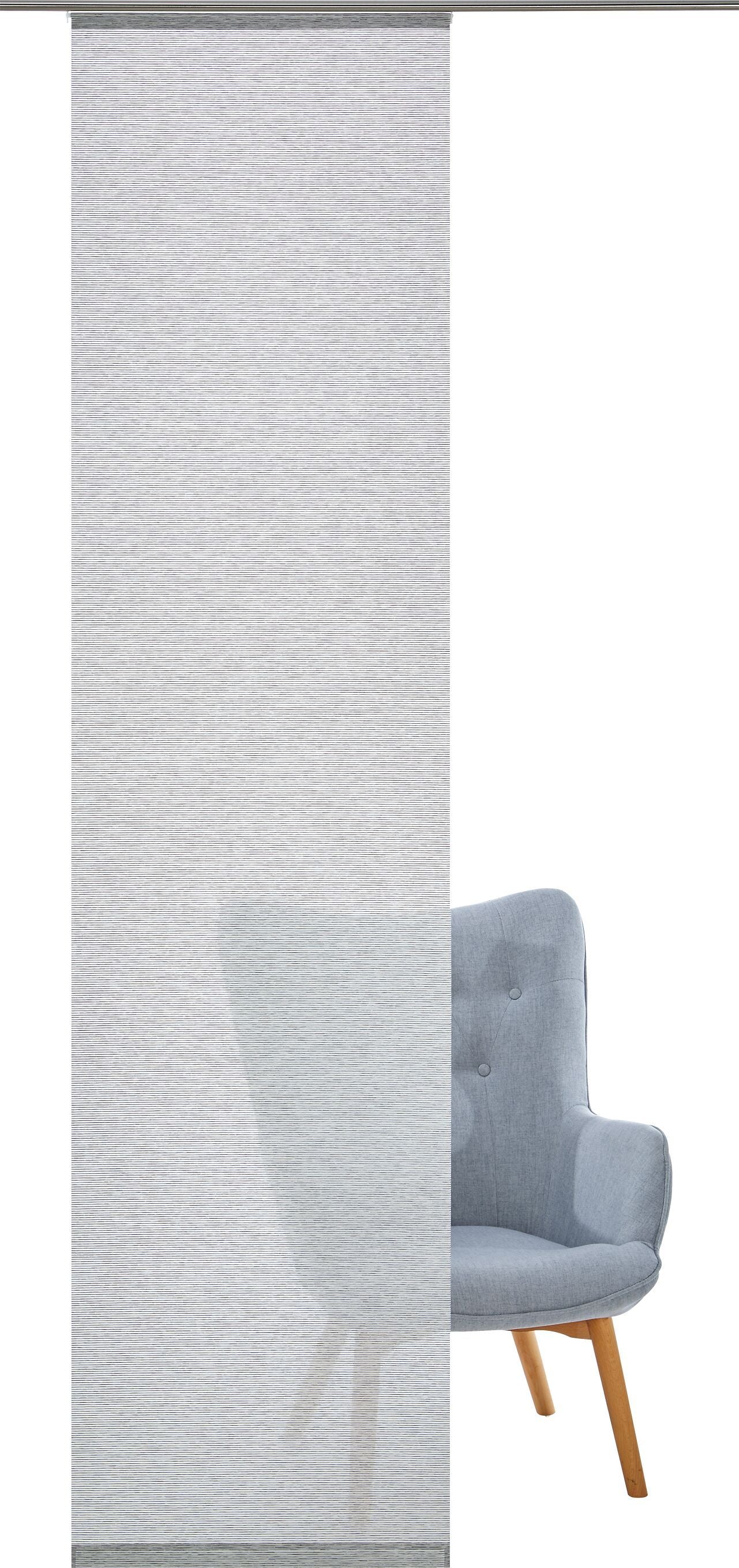 HELENI Flächenvorhang - Grau / B: 60.0 cm x H: 245.0 cm