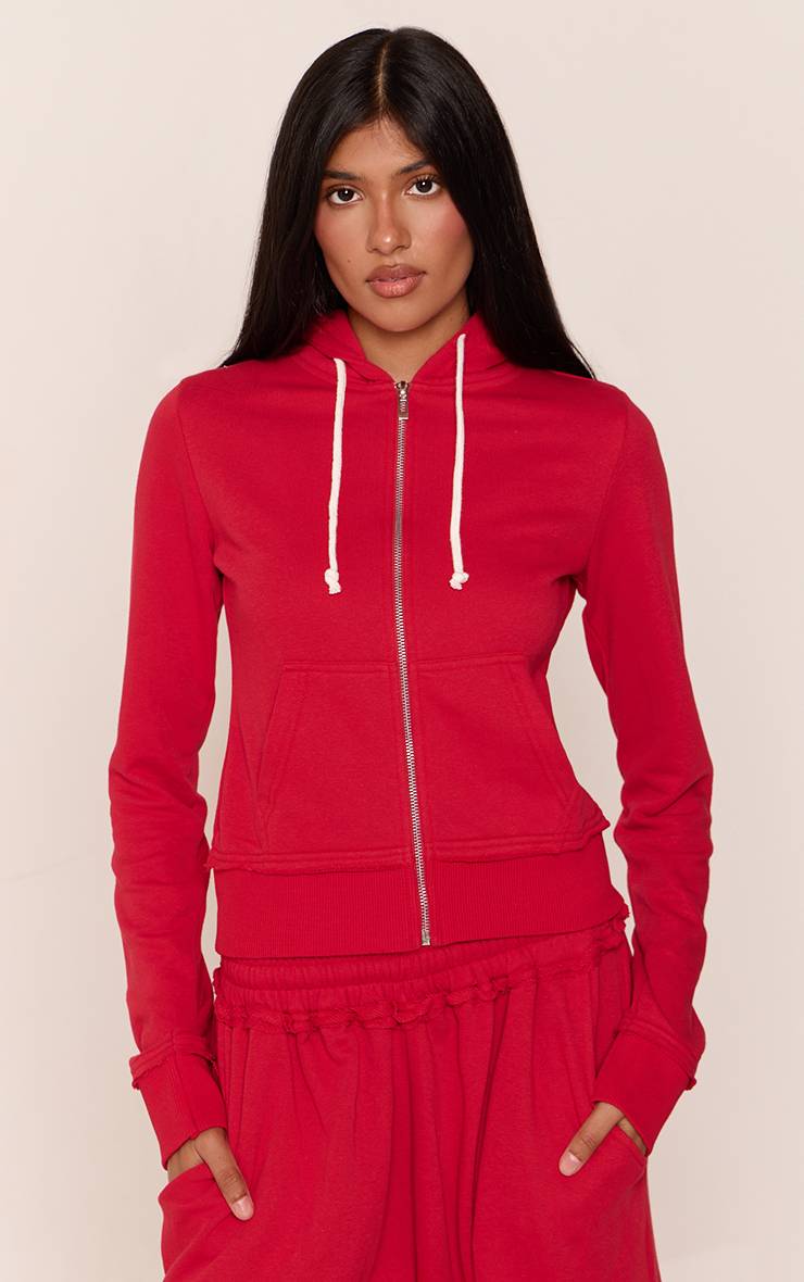 Rouge Sweat À Casynthétiqueche Ajusté Avec Cordon De Serrage Contrasté