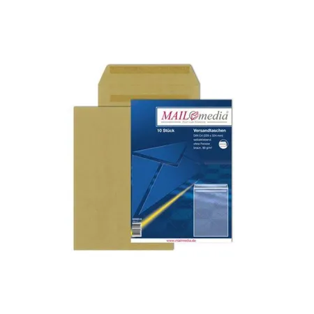 MAILmedia Versandtasche Natron braun, DIN B4, ohne Fenster, 10 Stück