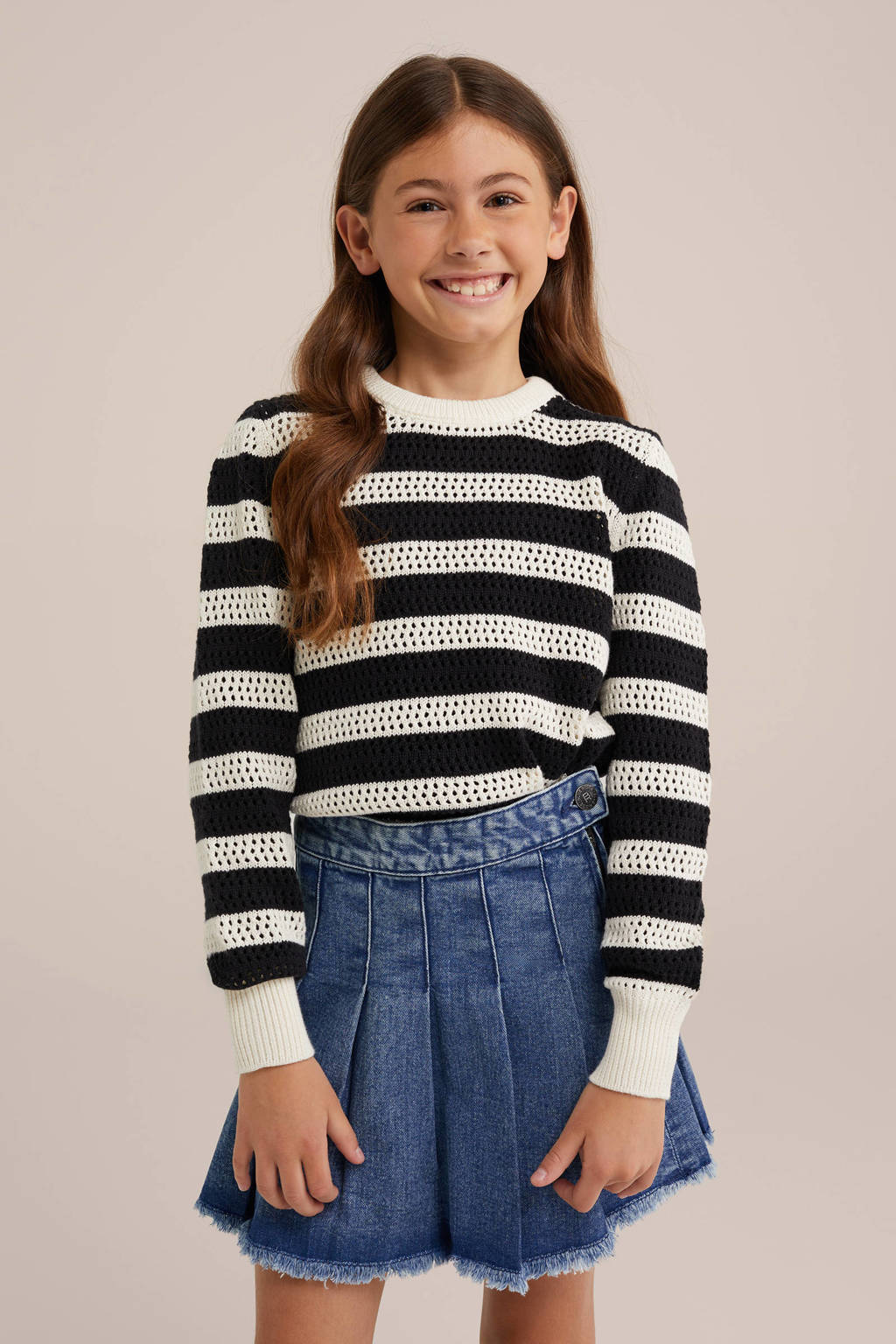 WE Fashion gebreide trui zwart