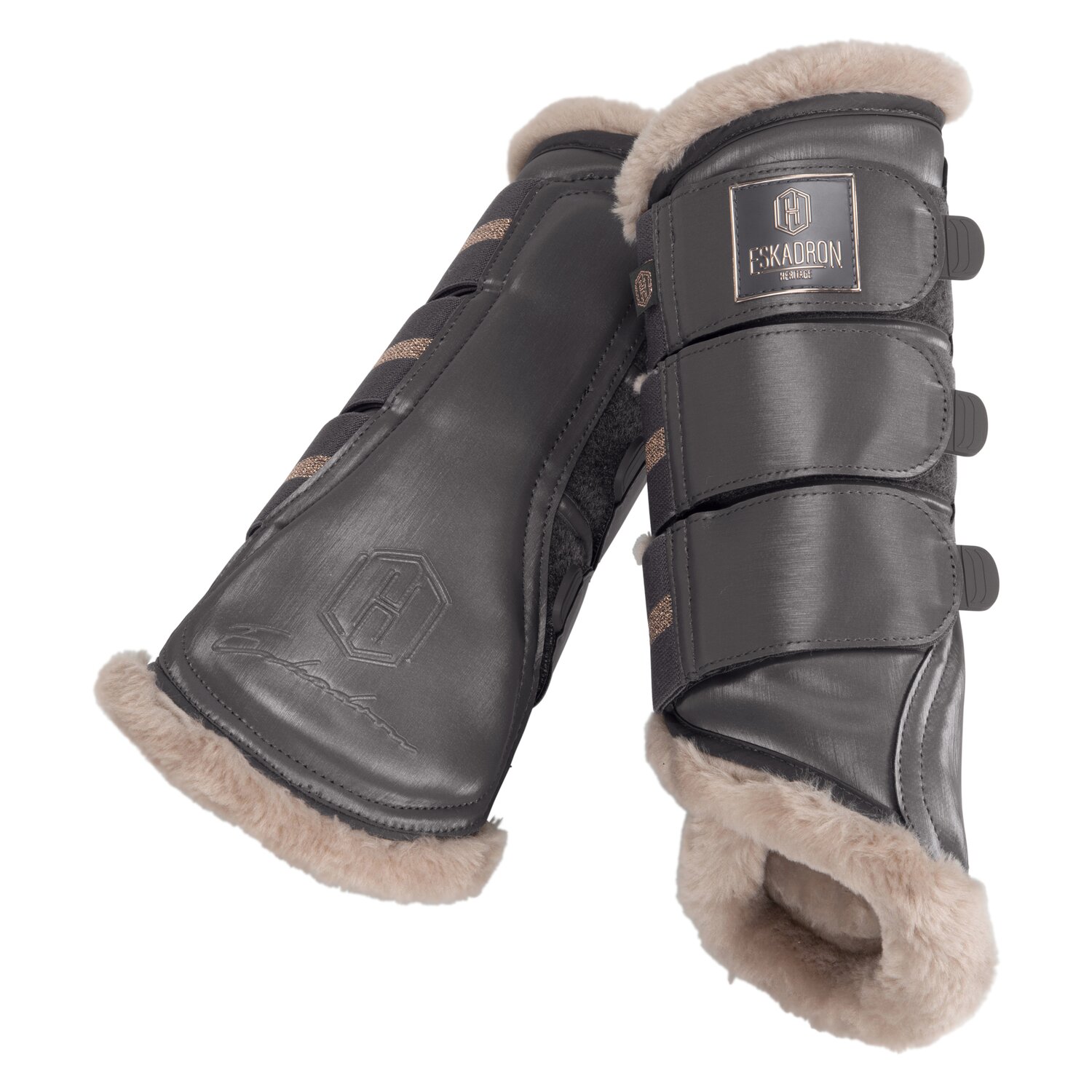 ESKADRON Heritage Gamaschen Glamslate FauxFur  - basalt grey