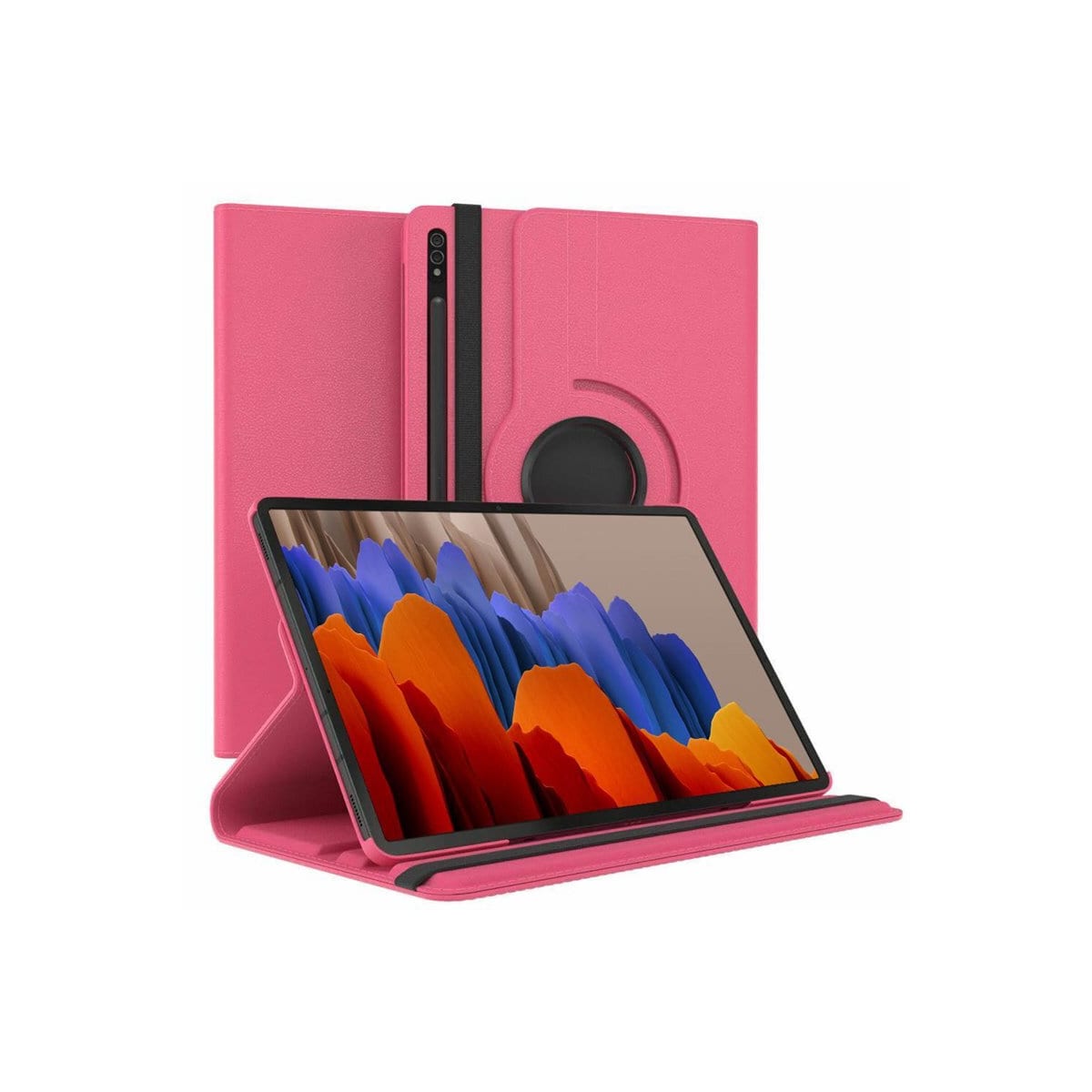 360° roterbar deksel Samsung Galaxy Tab S7 Plus - Mørkrosa