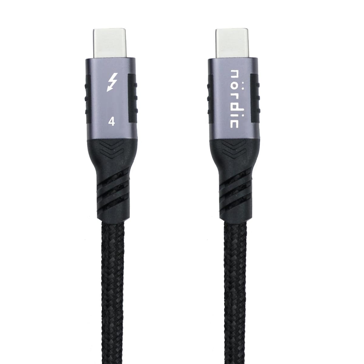 NÖRDIC 25cm Thunderbolt 4 USB-C kabel 40Gbps 100W lader 8K video kompatibel med USB 4 og Thunderbolt 3