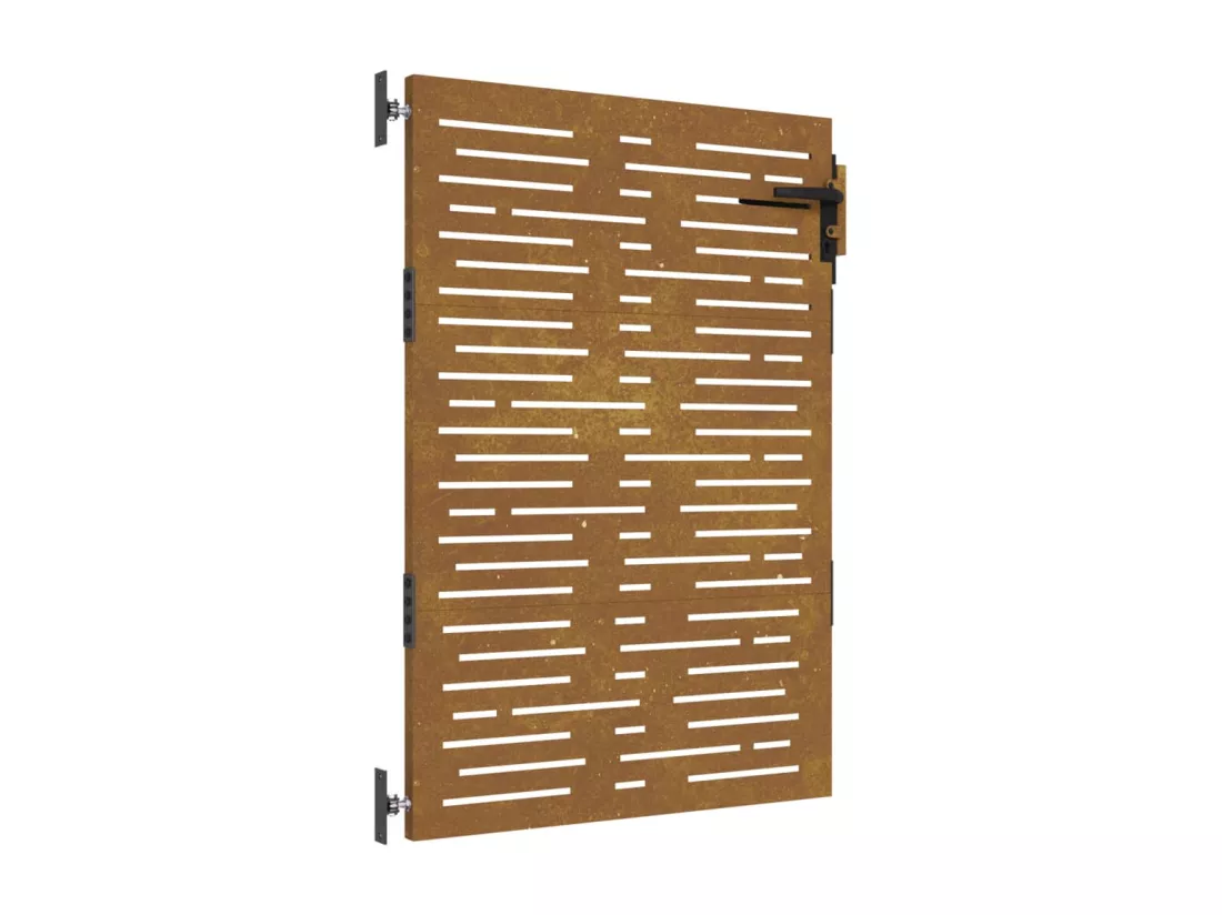 Portail de jardin 85x150 cm acier corten conception de carré