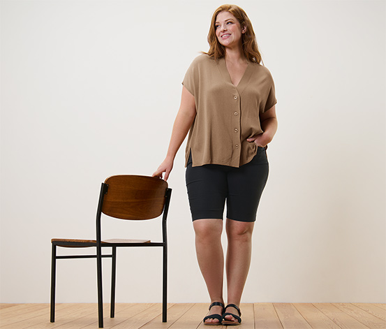Kurzärmliger Cardigan, beige