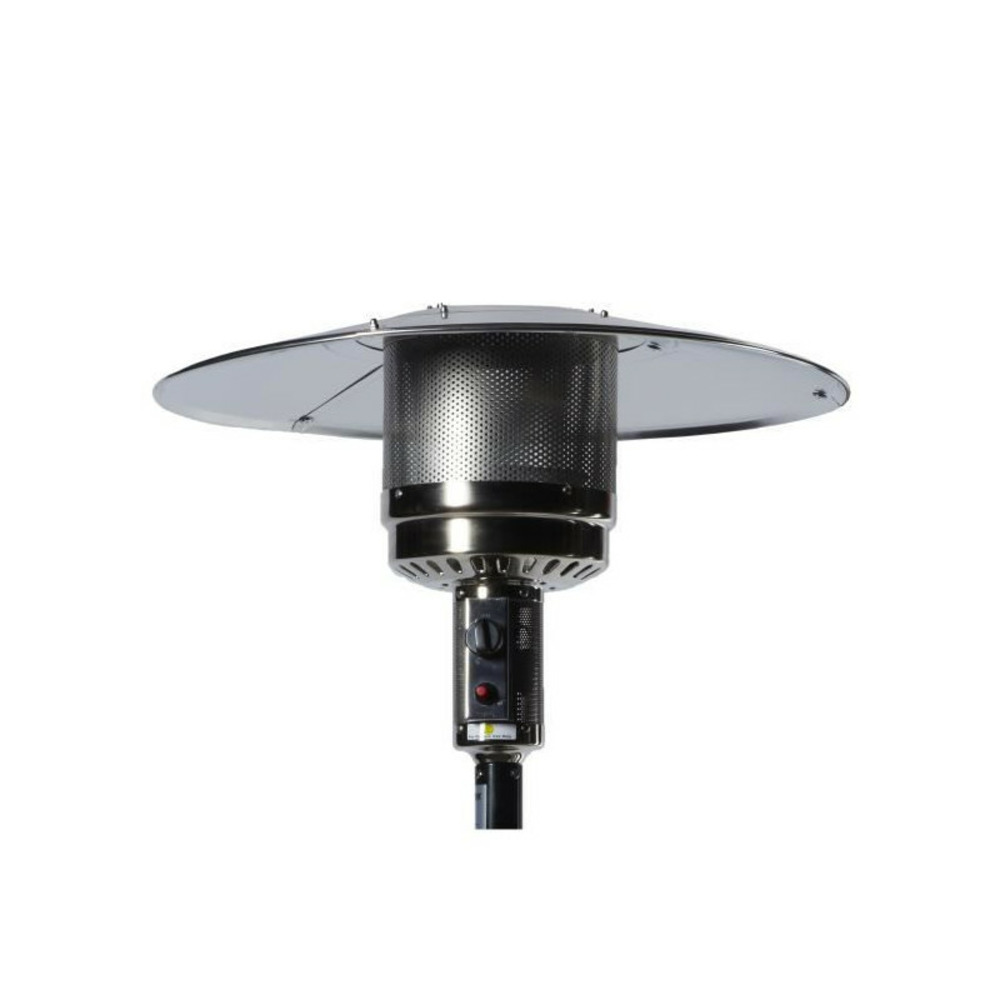 Parasol chauffant - chauffage extérieur - gaz propane - housse de protection - l 81 x p 81 x h 221 cm - noir