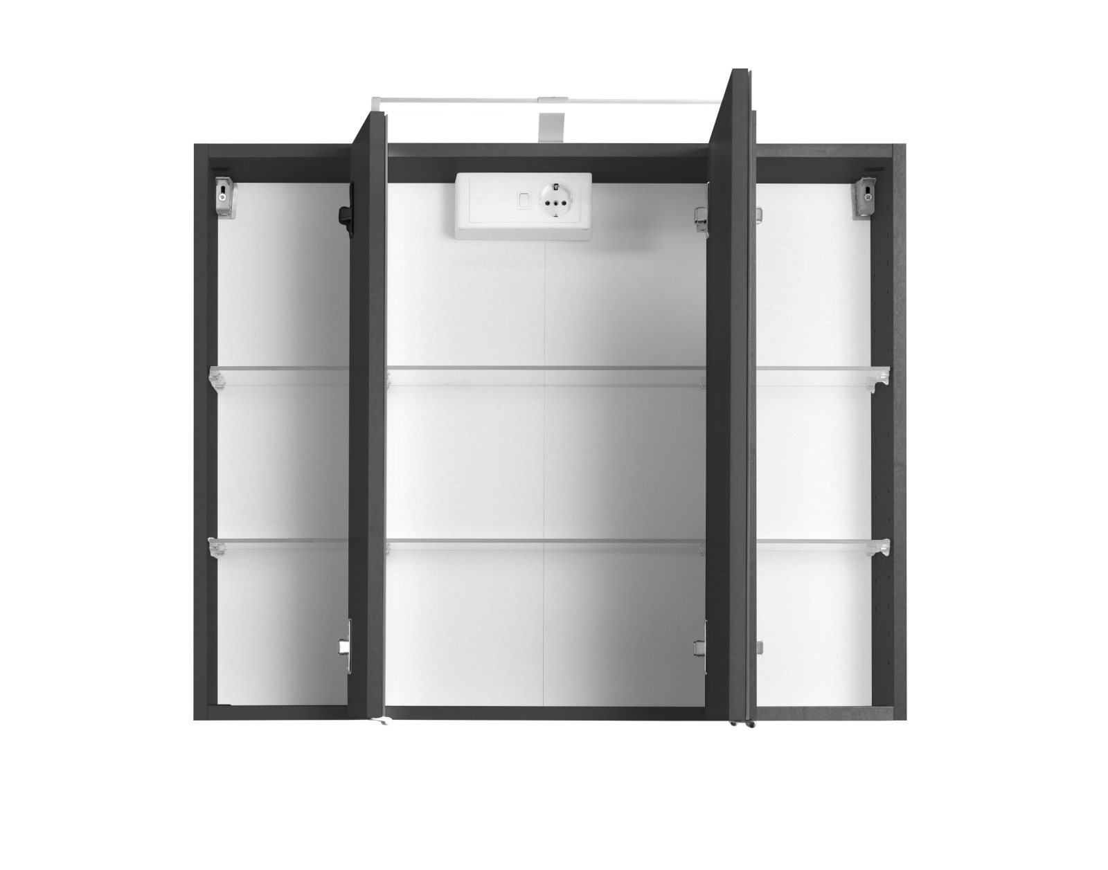 2-teiliges Badmöbel-Set BOLOGNA - weiß Hochglanz-grafitgrau - 90 cm breit