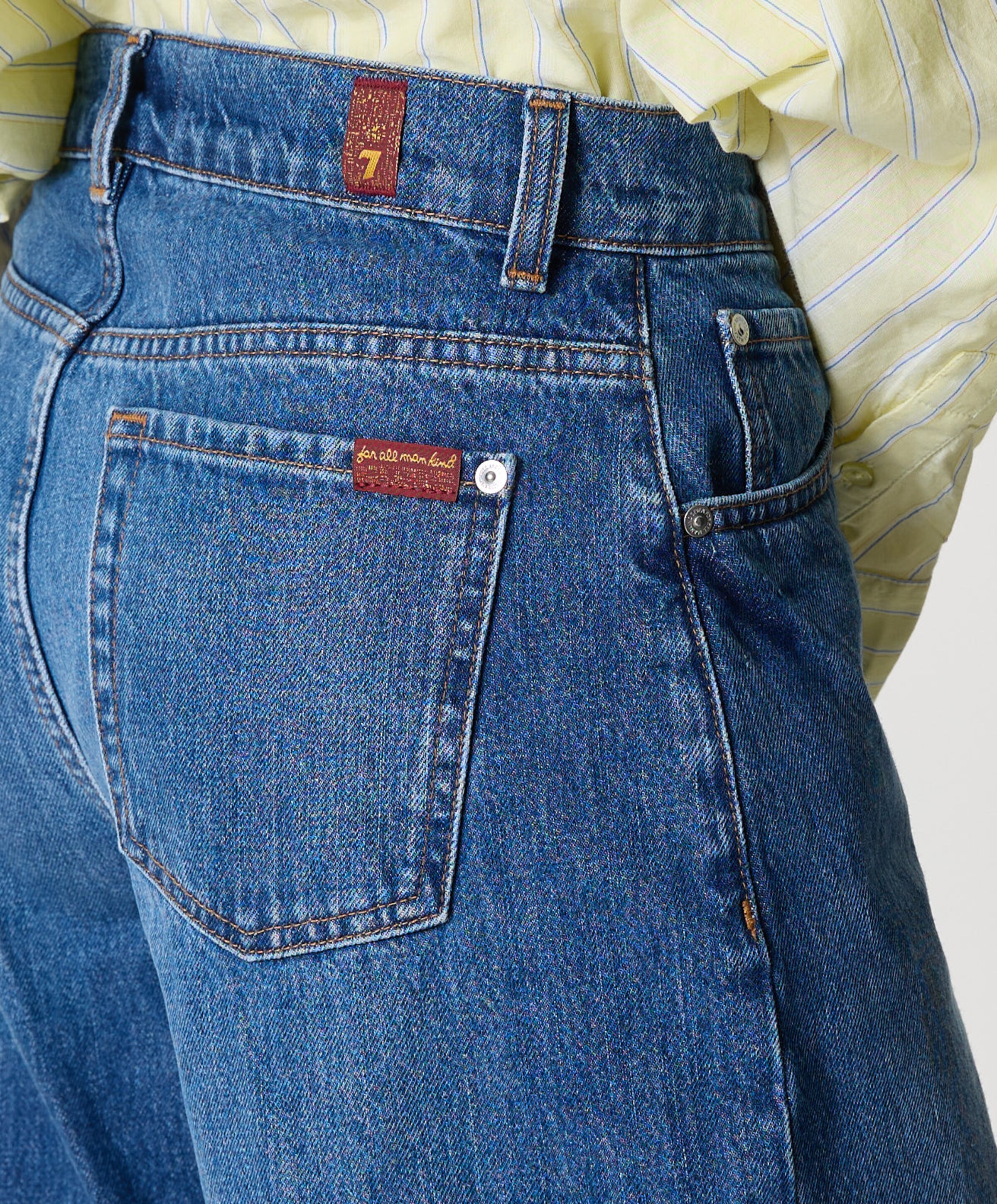 7 For All Mankind Bonnie Curvilinear dames jeans blauw