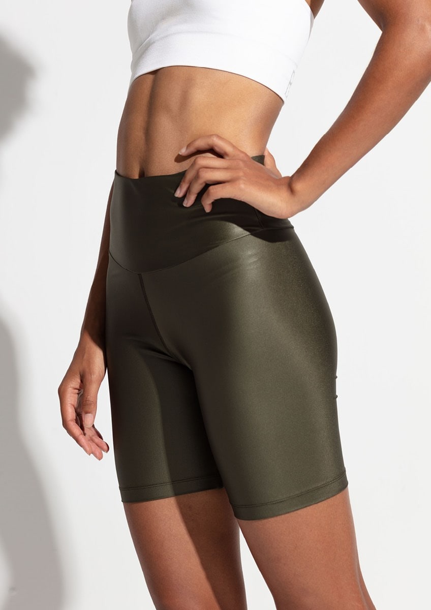 Shine Biker Shorts Dame 418/Camo Green