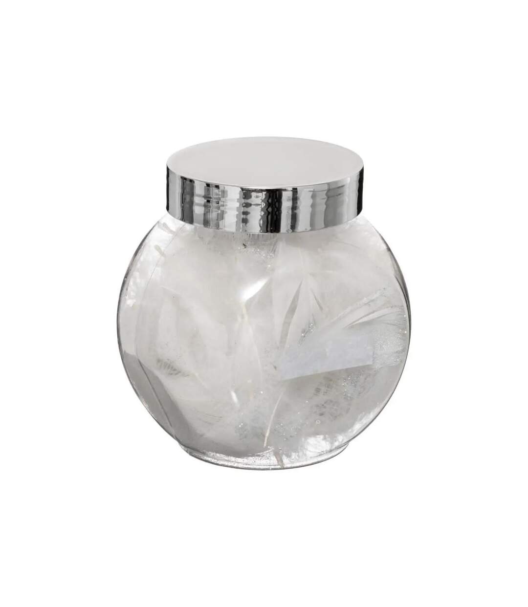 Lot de 50 Plumes Déco Bocal 10cm Blanc & Argent