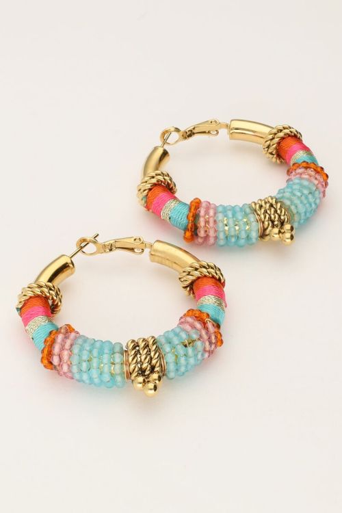 Art turquoise bali oorringen