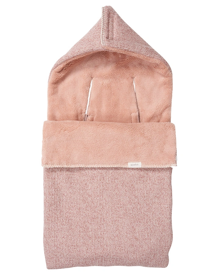 Fußsack VIGO TEDDY (45x90) für Babyschale meliert in old pink