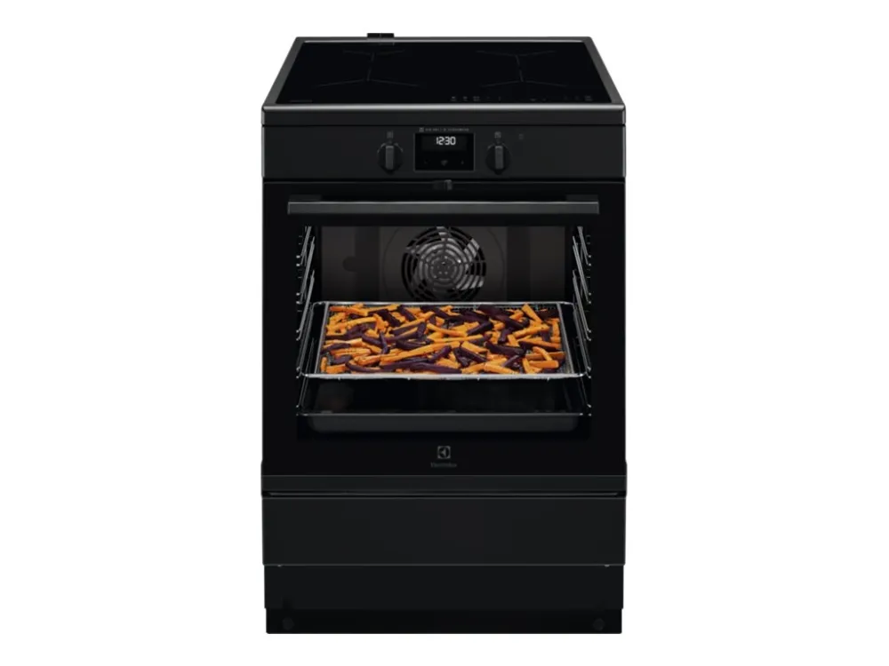 Electrolux SurroundCook LKI66440NK - Komfur - med dampfunktion - fritstående - bredde: 59.6 cm - dybde: 60 cm - højde: 85 cm - med selv-rengøring - Klasse A - mat sort