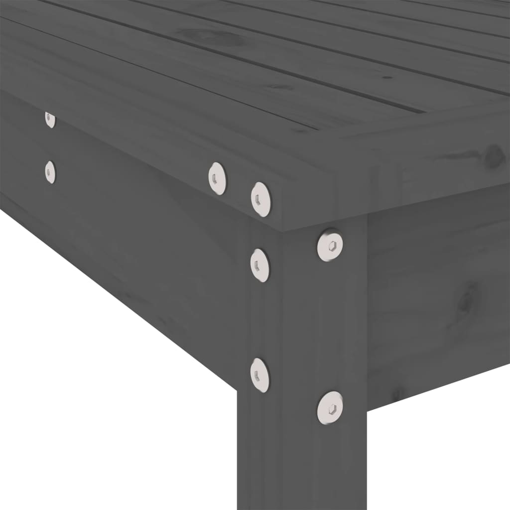 Ensemble de bar de jardin 7 pcs gris bois de pin massif