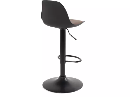Lot 2 tabourets de bar coussin simili cuir effet vintage pivotant hauteur réglable SIG+(noir marron)