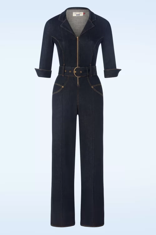 Rock-a-Booty Audrey jumpsuit in donker denim