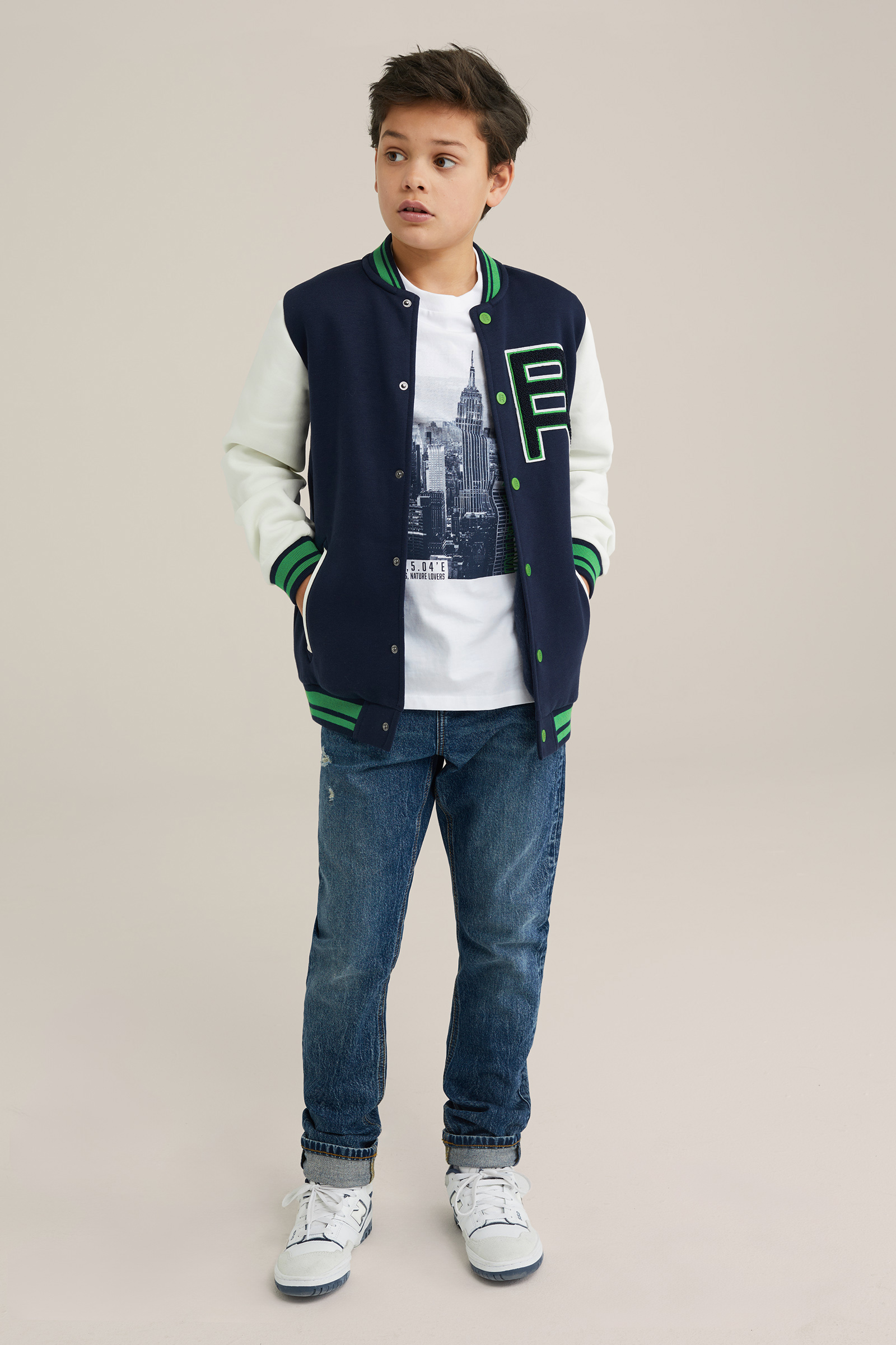 Jongens bombervest met embroidery Blue Ridge Donkerblauw