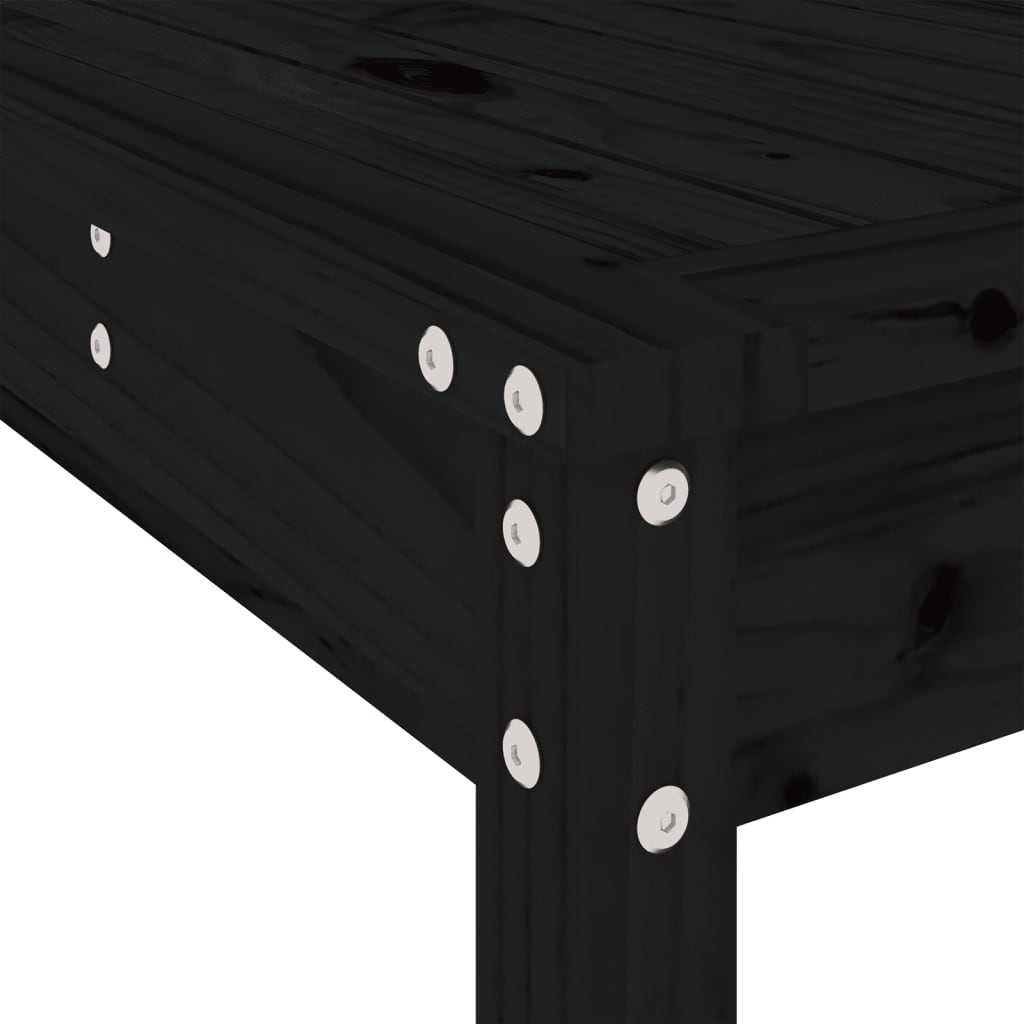 Ensemble à dîner de jardin 5 pcs noir bois massif de pin