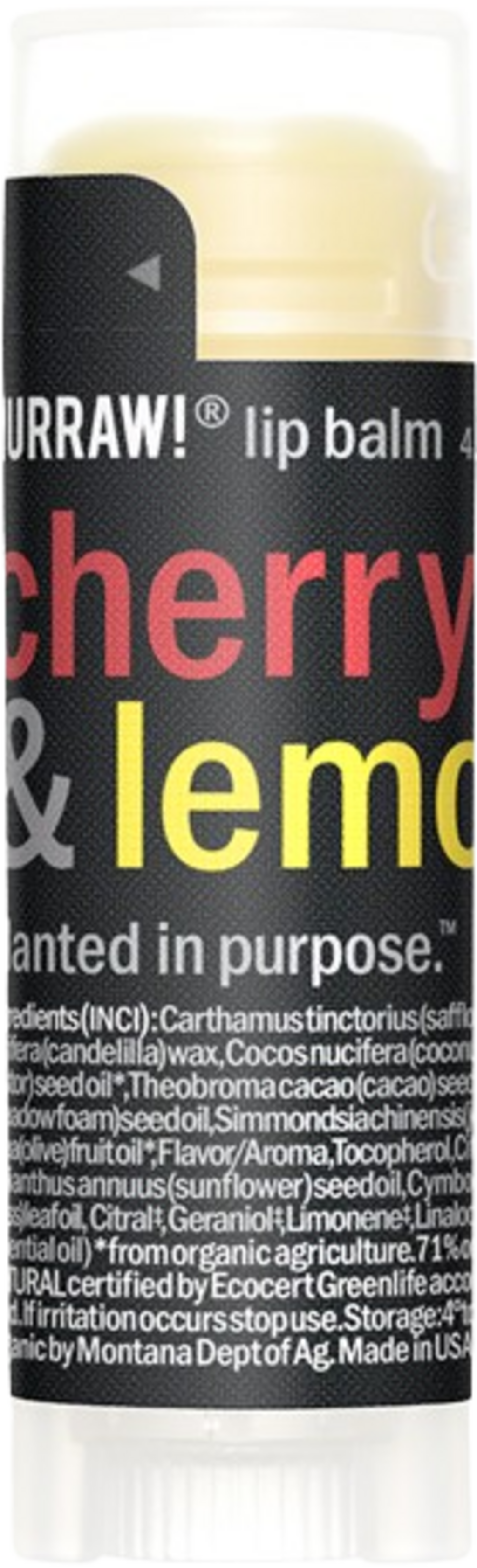 HURRAW!  Lippenpflegestift Cherry & Lemon, 4,80 g