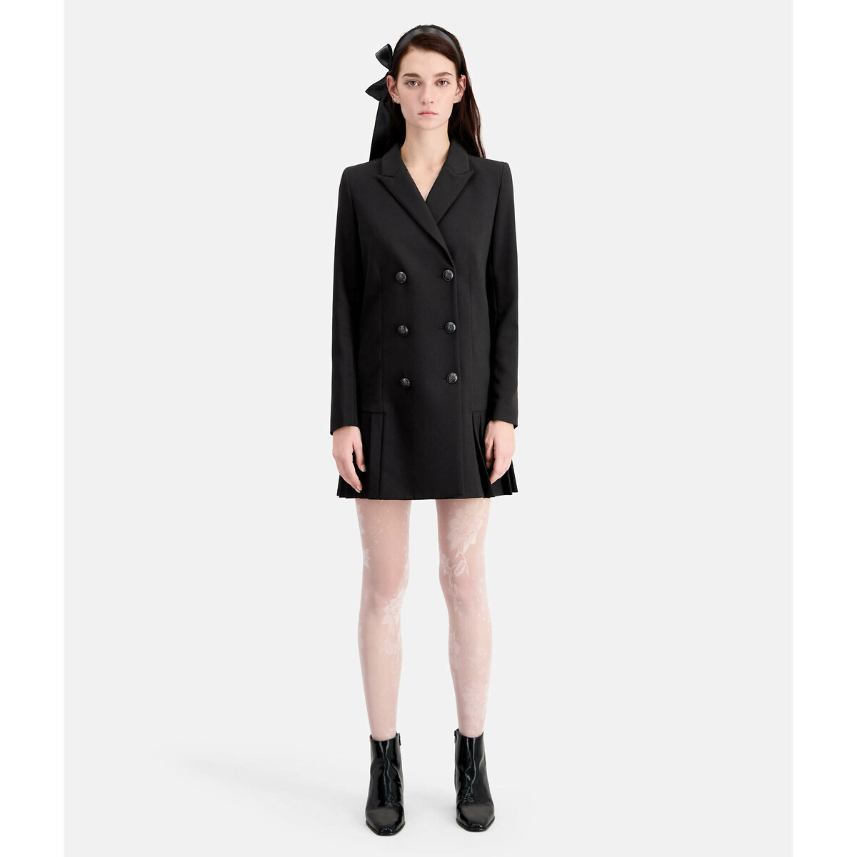THE KOOPLES<br>Vestido curto com fechamento por botões estilo blazer, gola lapela