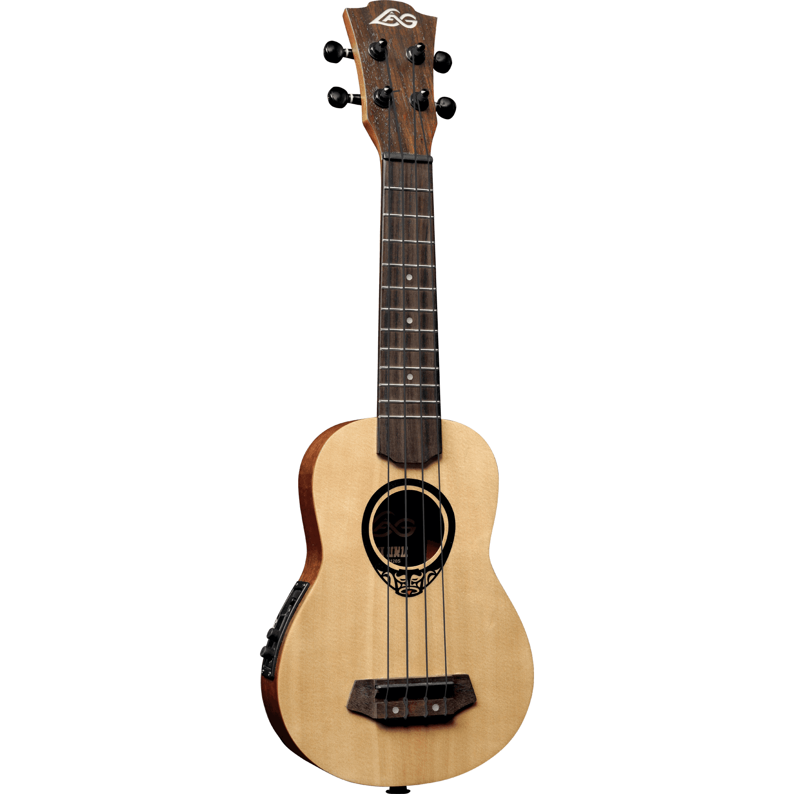 LAG Guitars Tiki Uku 150 TKU150SE elektrisch-akoestische thinline sopraan ukelele met gigbag