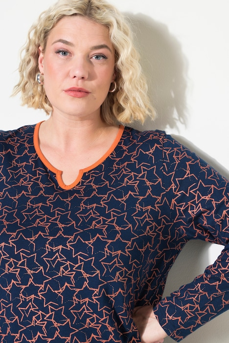 Bigshirts, 2er-Pack, Sterne, Tunika-Ausschnitt, Langarm