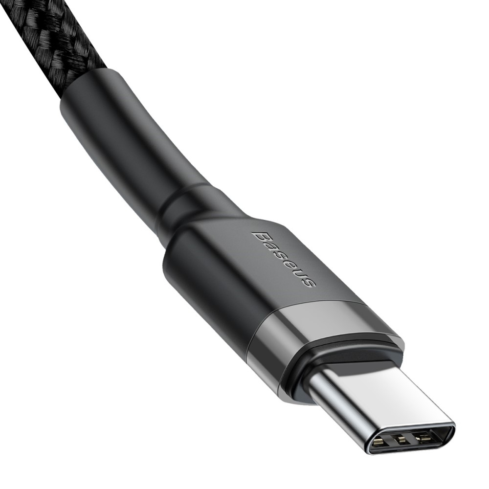 (2m) 60W USB C Nylon Ladekabel Fast Charge QC 3.0 Datenkabel - Schwarz