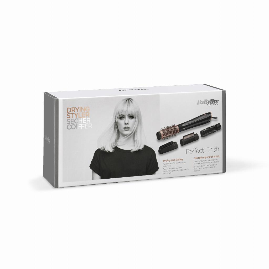BaByliss Perfect Finish Heteluchtborstel Warm Zwart 1000 W 2,2 m