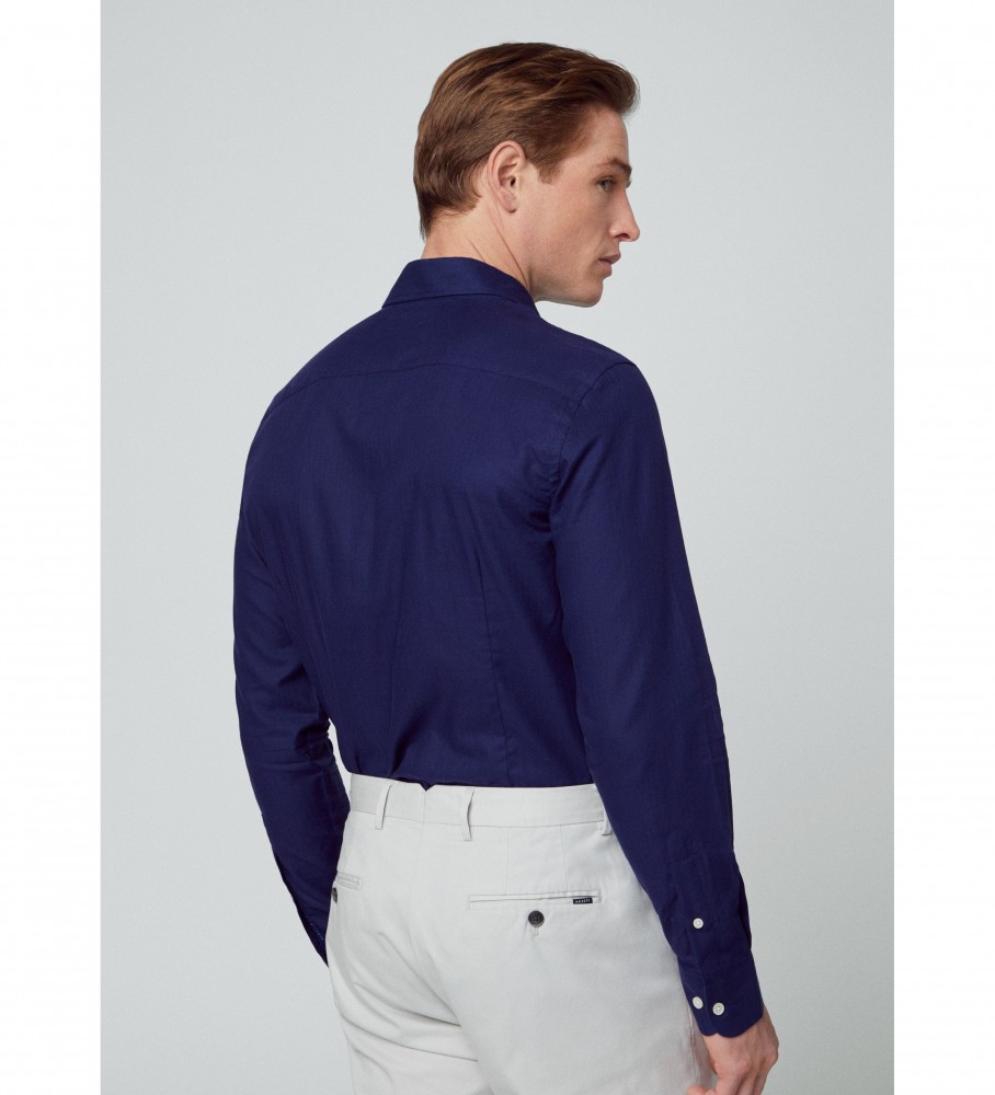 Camisa Hackett Navy Herringbone