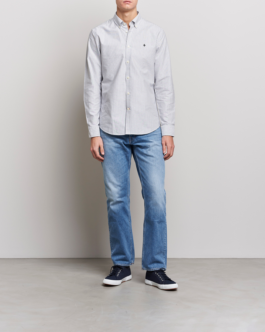 Morris Douglas Oxford Striped Shirt Blue