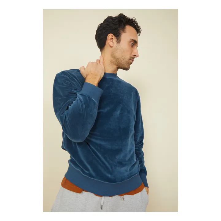 SMALLABLE BASICS Sweat Velours Homme Coton Bio | Océan
