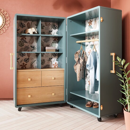 Mini Me Malle Rangement   Vert Ardoise        de               CBA Meubles
