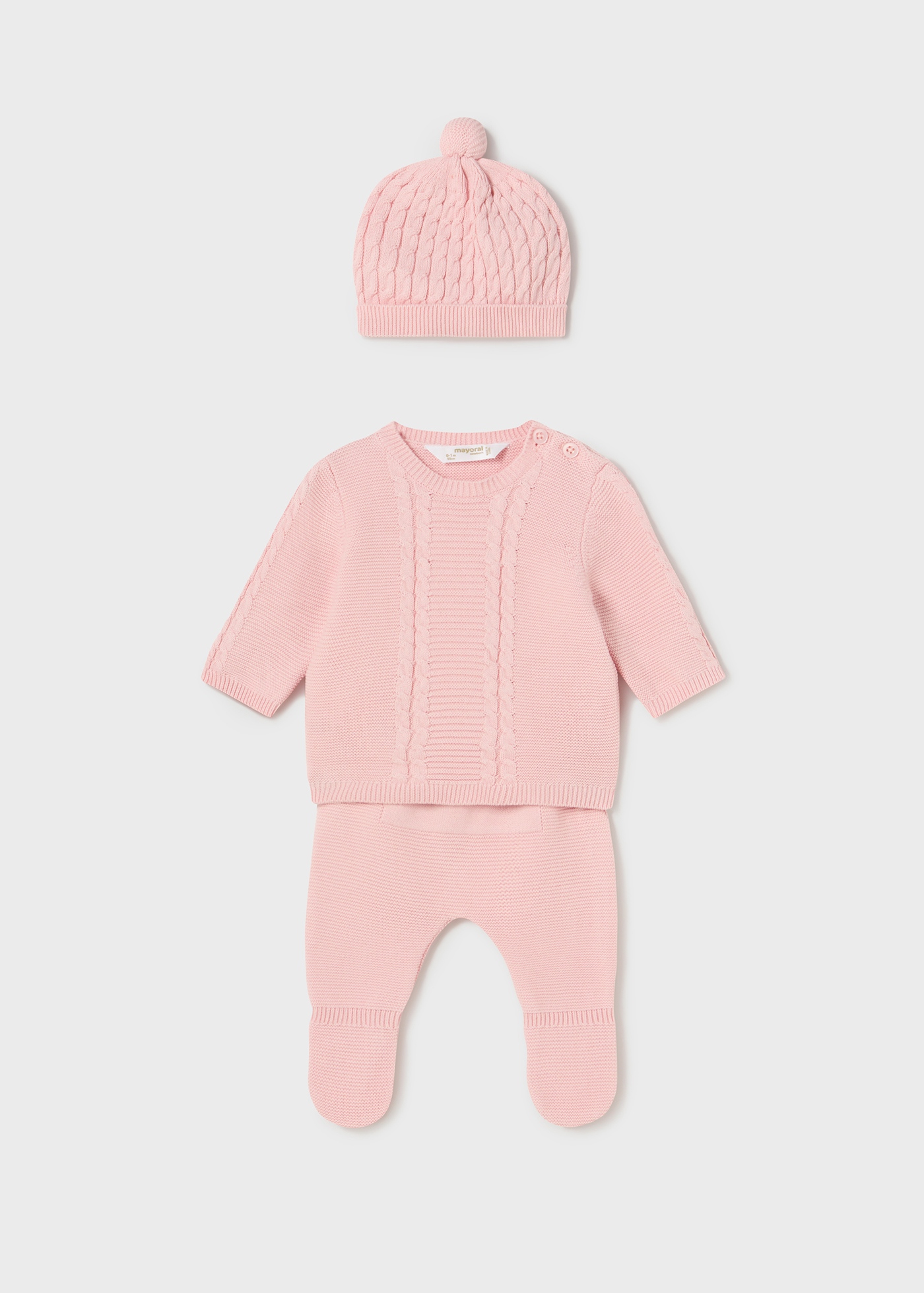 Conjunto de malha de algodão Better Cotton de 3 peças para recém-nascido