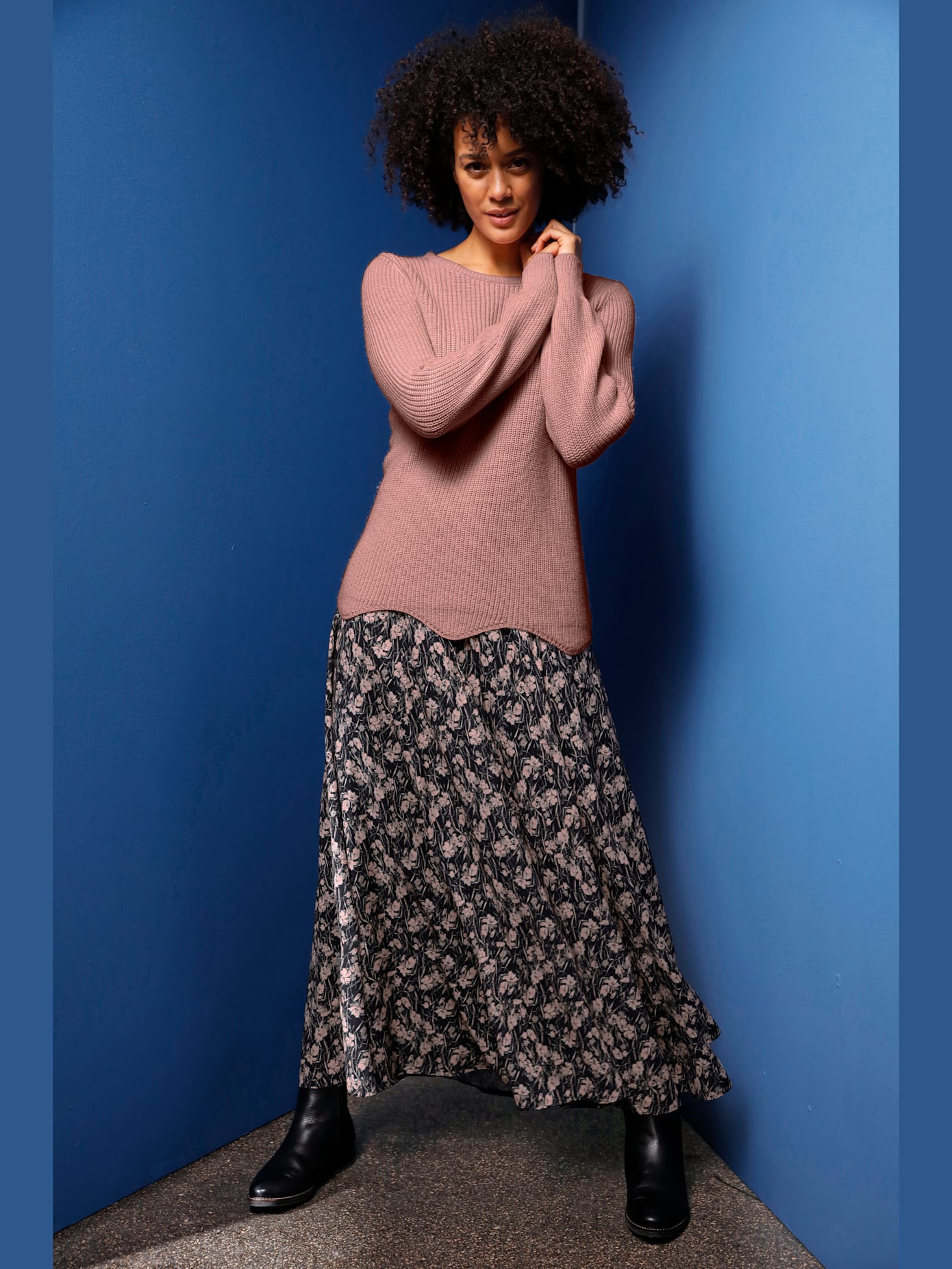 Jupe viscose et laine qualité tissée soignée
