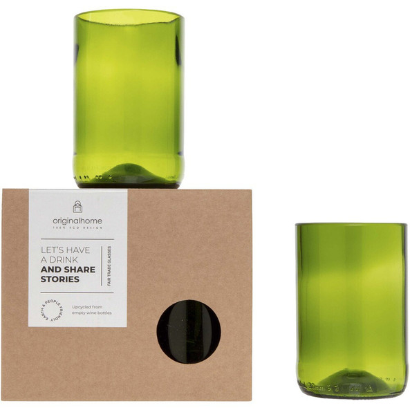 Originalhome 113405 - Ensemble de Verres Écologiques en Bouteilles Recyclées