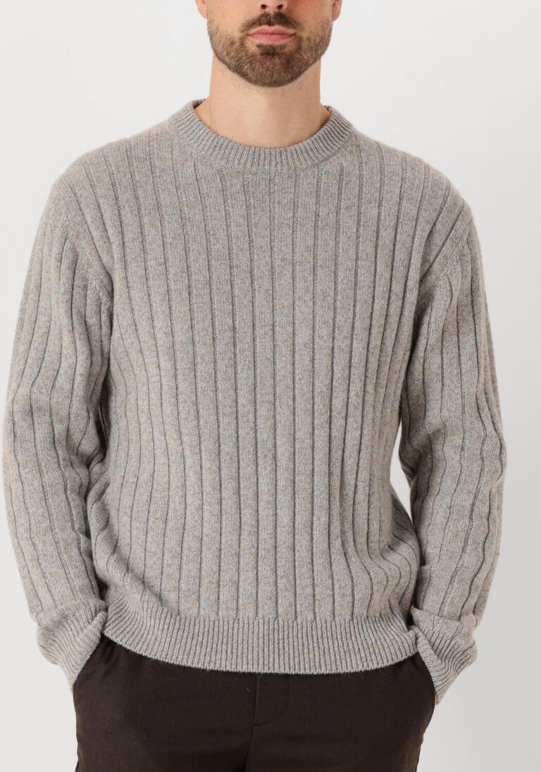 lichtgrijze lardini overshirts maglia uomo