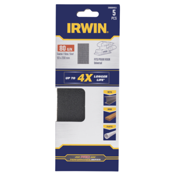 Irwin schuurgaas 230 x 93 mm K80 5 stuks.