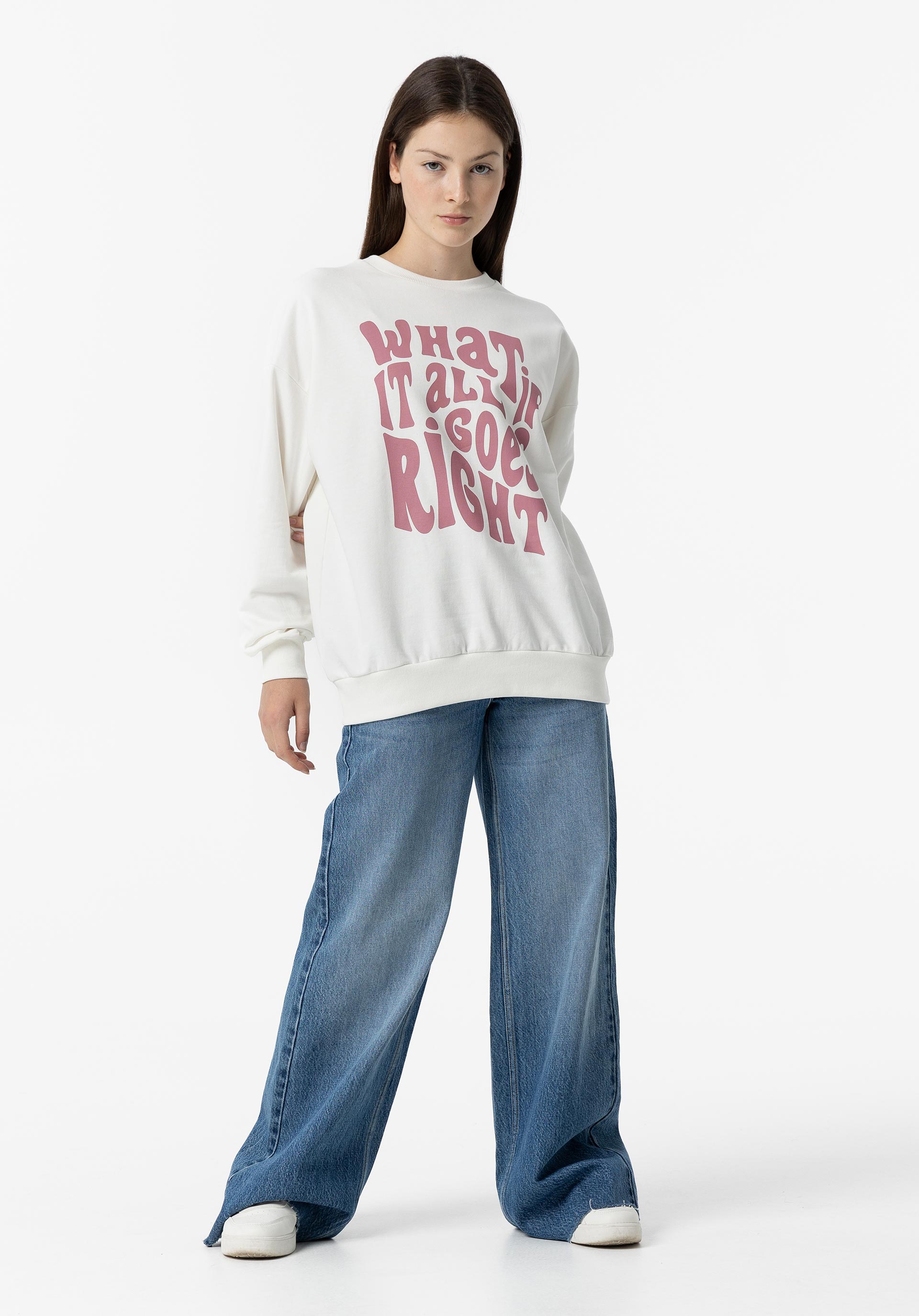 Sweatshirt com Mensagem Frontal