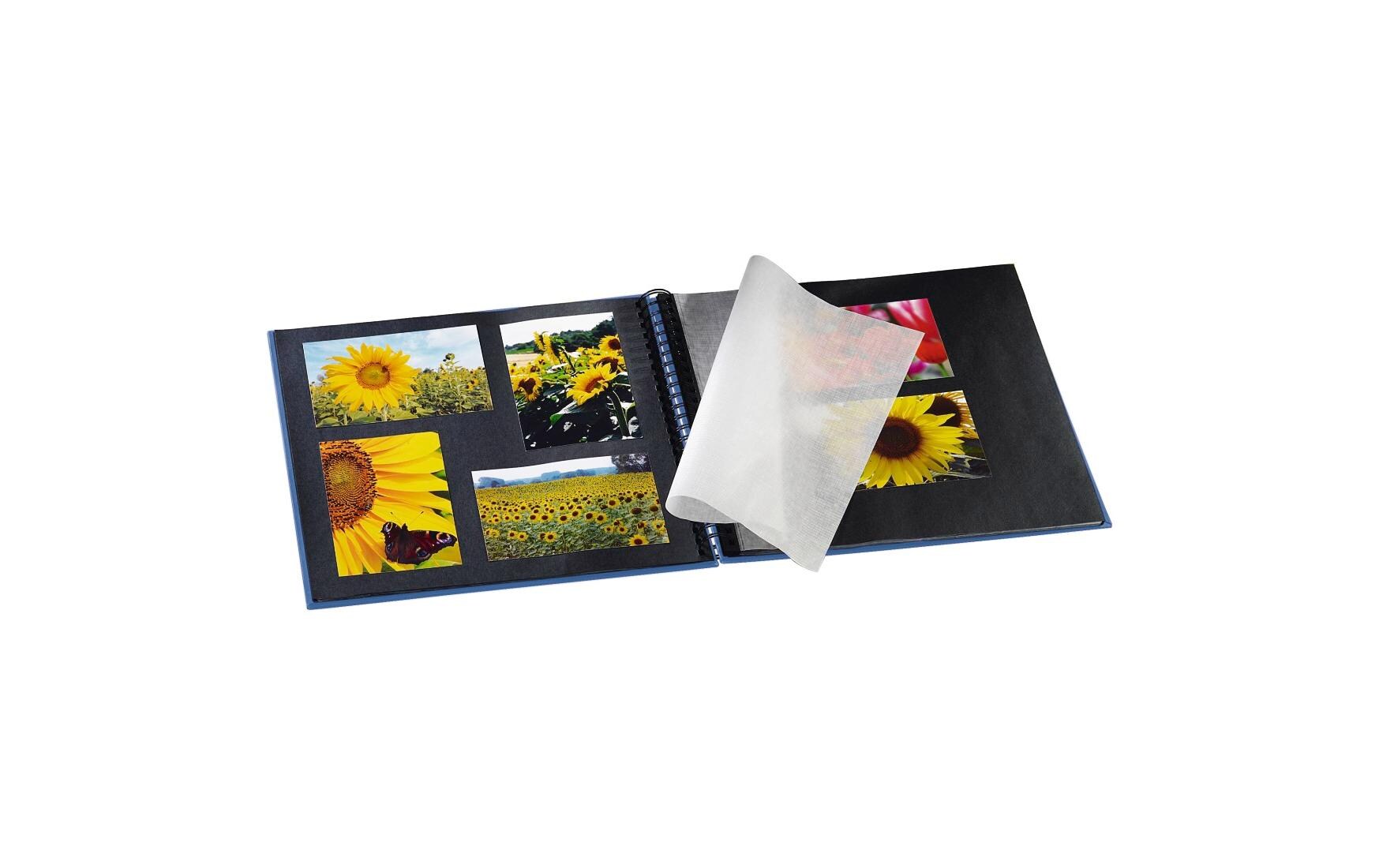 Fotoalbum Fine Art 36 x 32 cm Dunkelblau, 50 schwarze SeitenPlatzsparendes Album