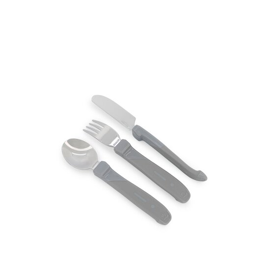 Lot de 3 couverts d'apprentissage acier inoxydable   Gris        12 mois +   de               Twistshake