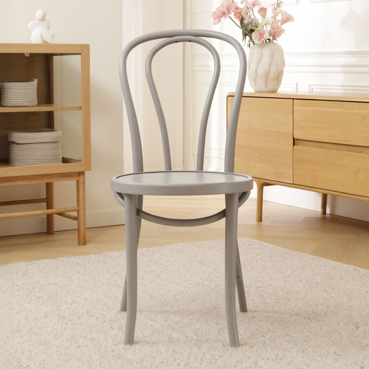 Houten bistrostoel Vienna Thonet No. 18 - grijs