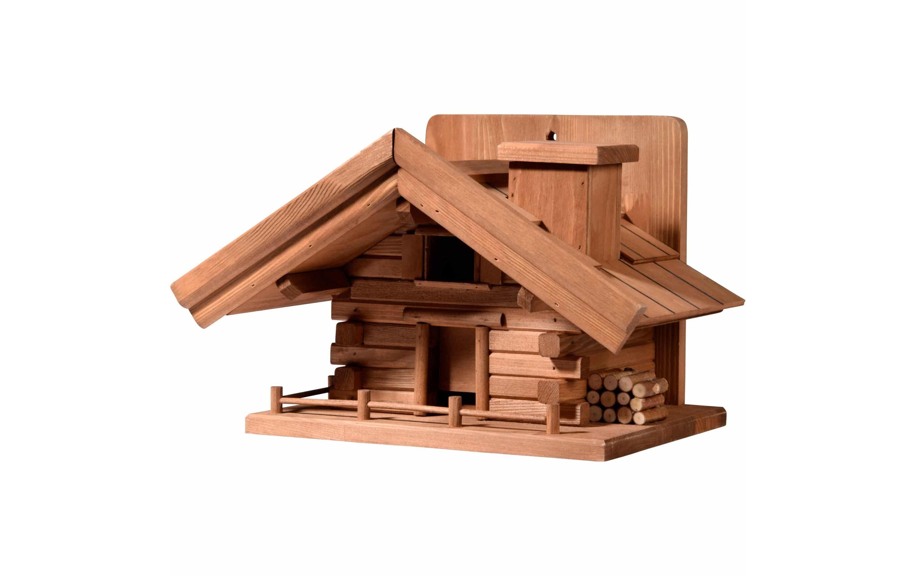 Futterspender St. Moritz, 33 x 24.5 x 21 cm, HolzFutterhaus im Berghütten-Design