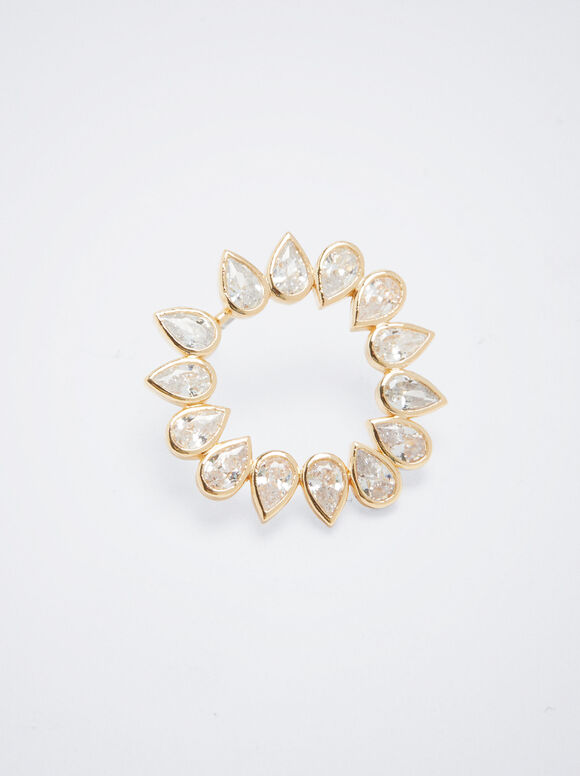Brincos com zircônia cúbica - Dourado