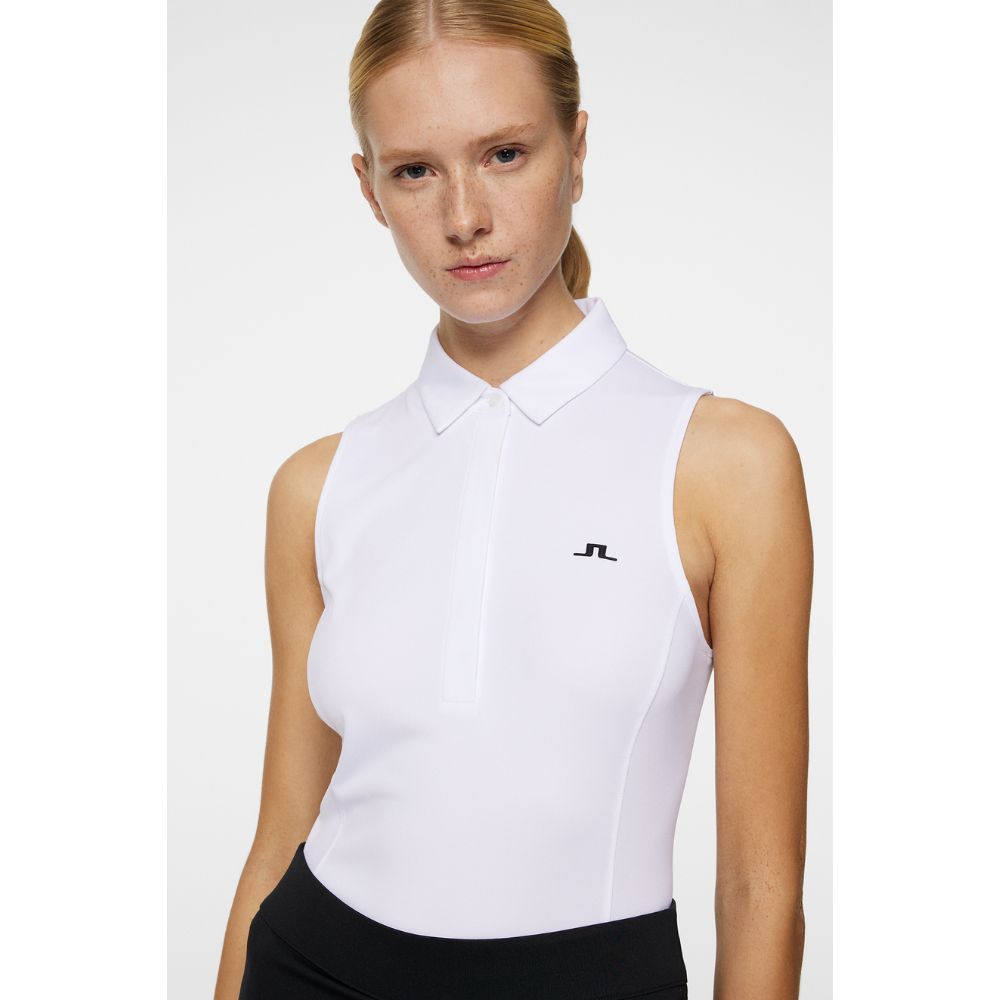 Dena Sleeveless Pique Dame Hvit