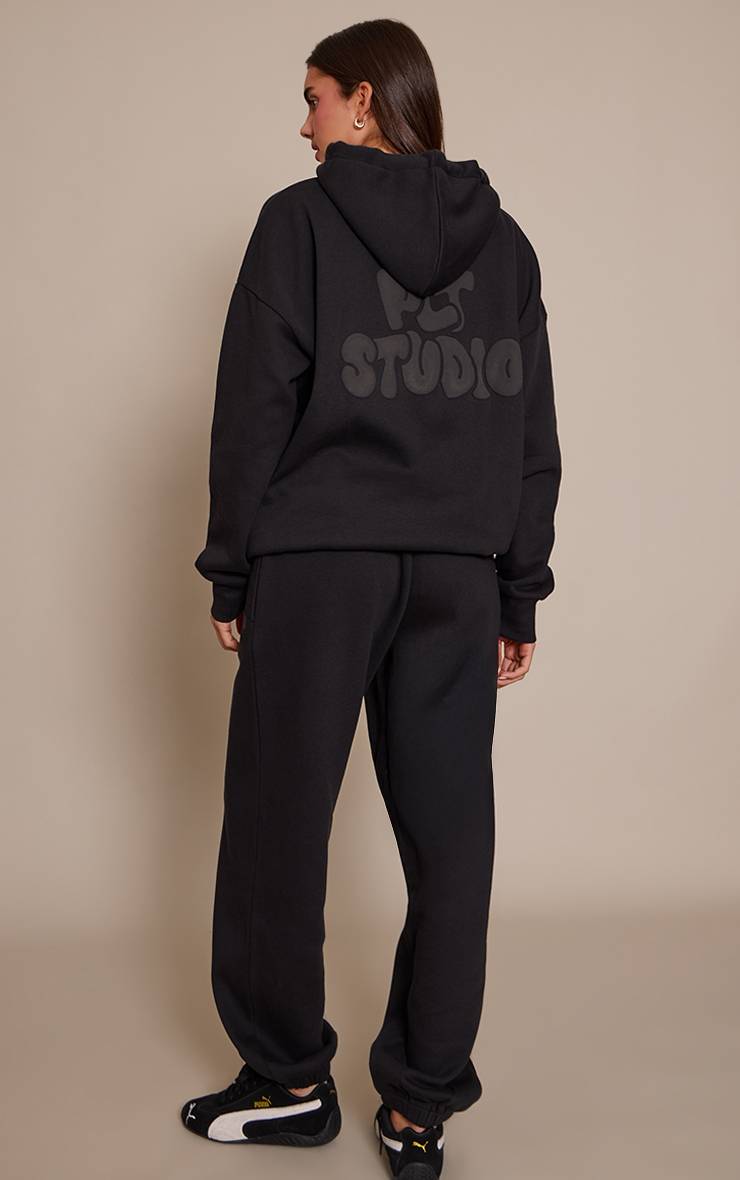 Noir Jogging À Chevilles Resserrées Imprimé Plt Studio